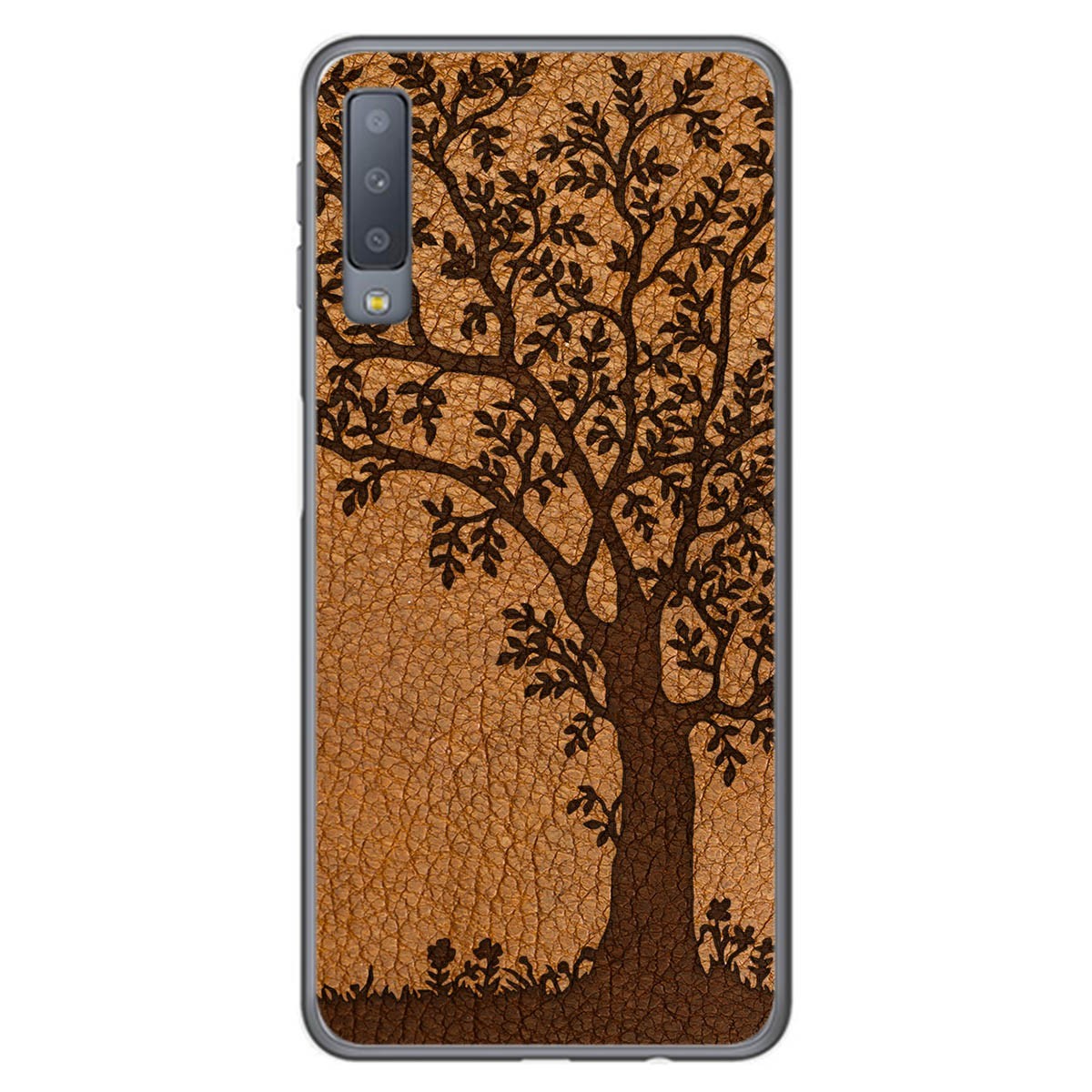 Funda Gel Tpu para Samsung Galaxy A7 (2018) diseño Cuero 03 Dibujos