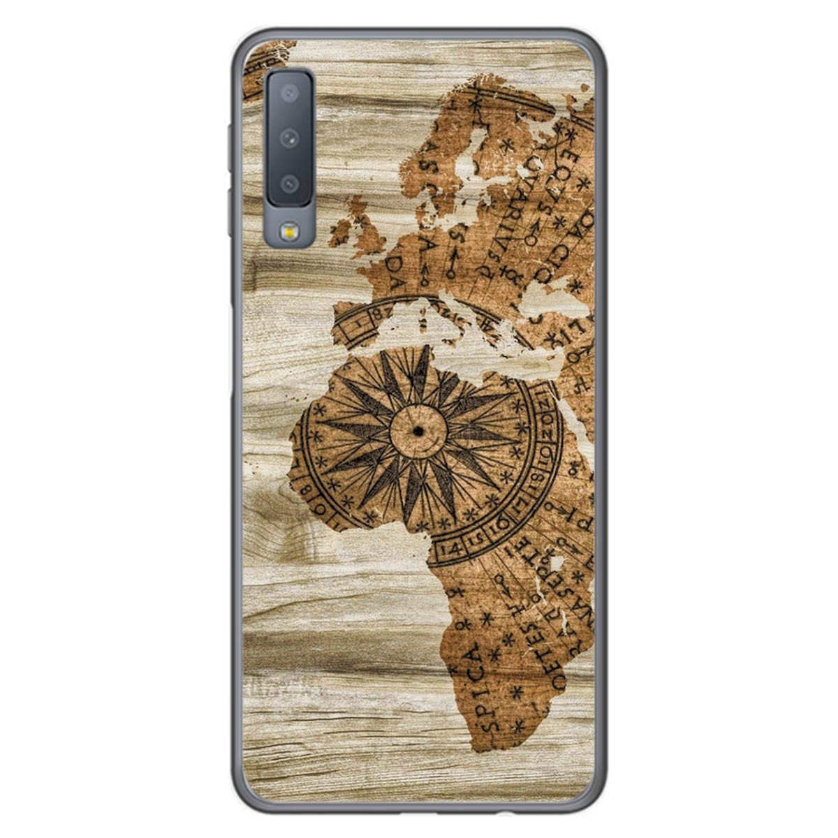 Funda Gel Tpu para Samsung Galaxy A7 (2018) diseño Madera 07 Dibujos