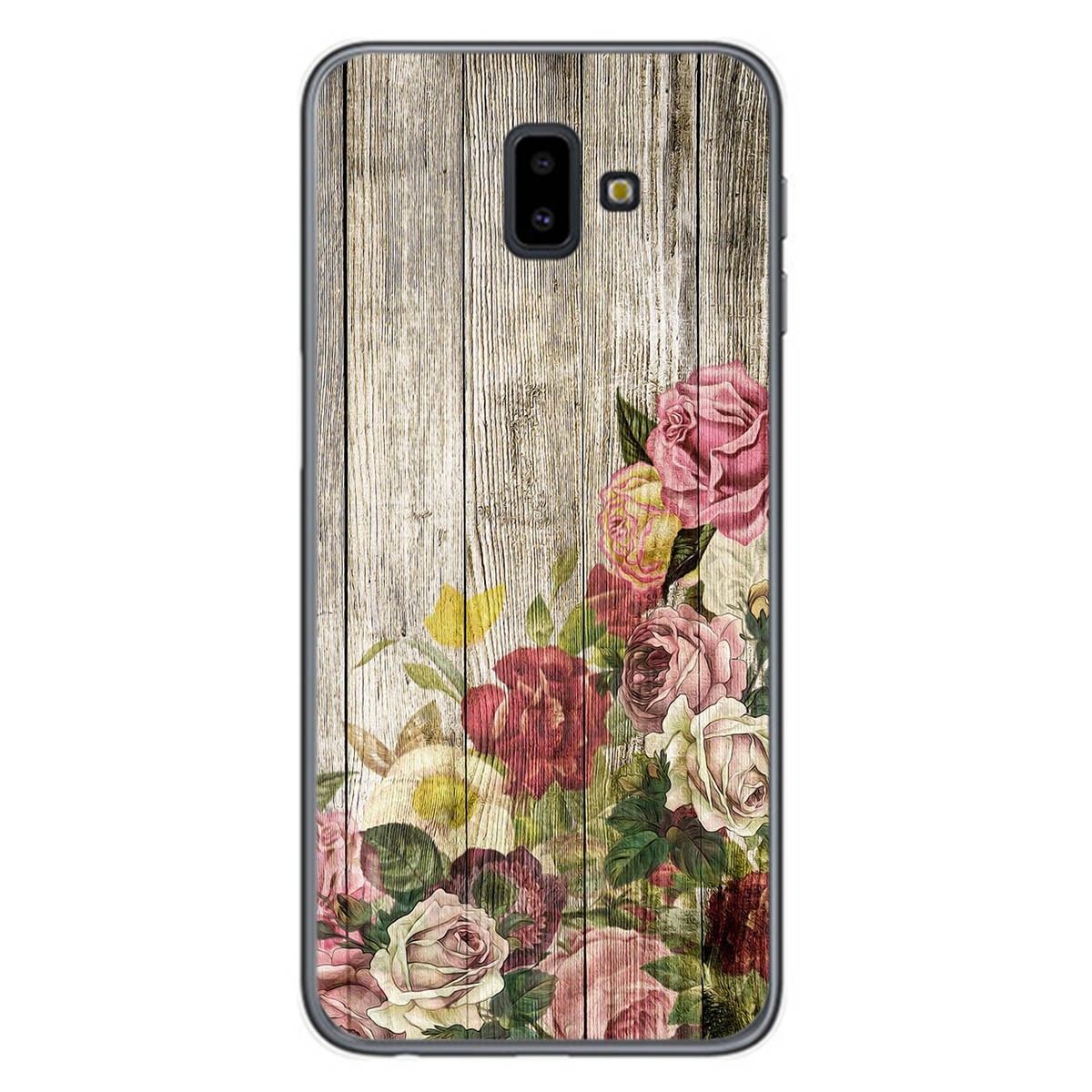 Funda Gel Tpu para Samsung Galaxy J6+ Plus diseño Madera 08 Dibujos