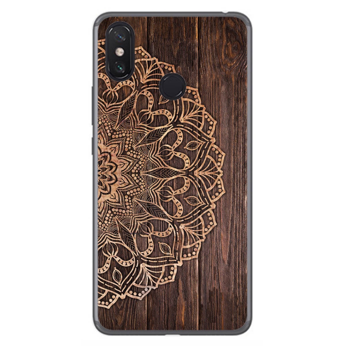Funda Gel Tpu para Xiaomi Mi Max 3 diseño Madera 06 Dibujos