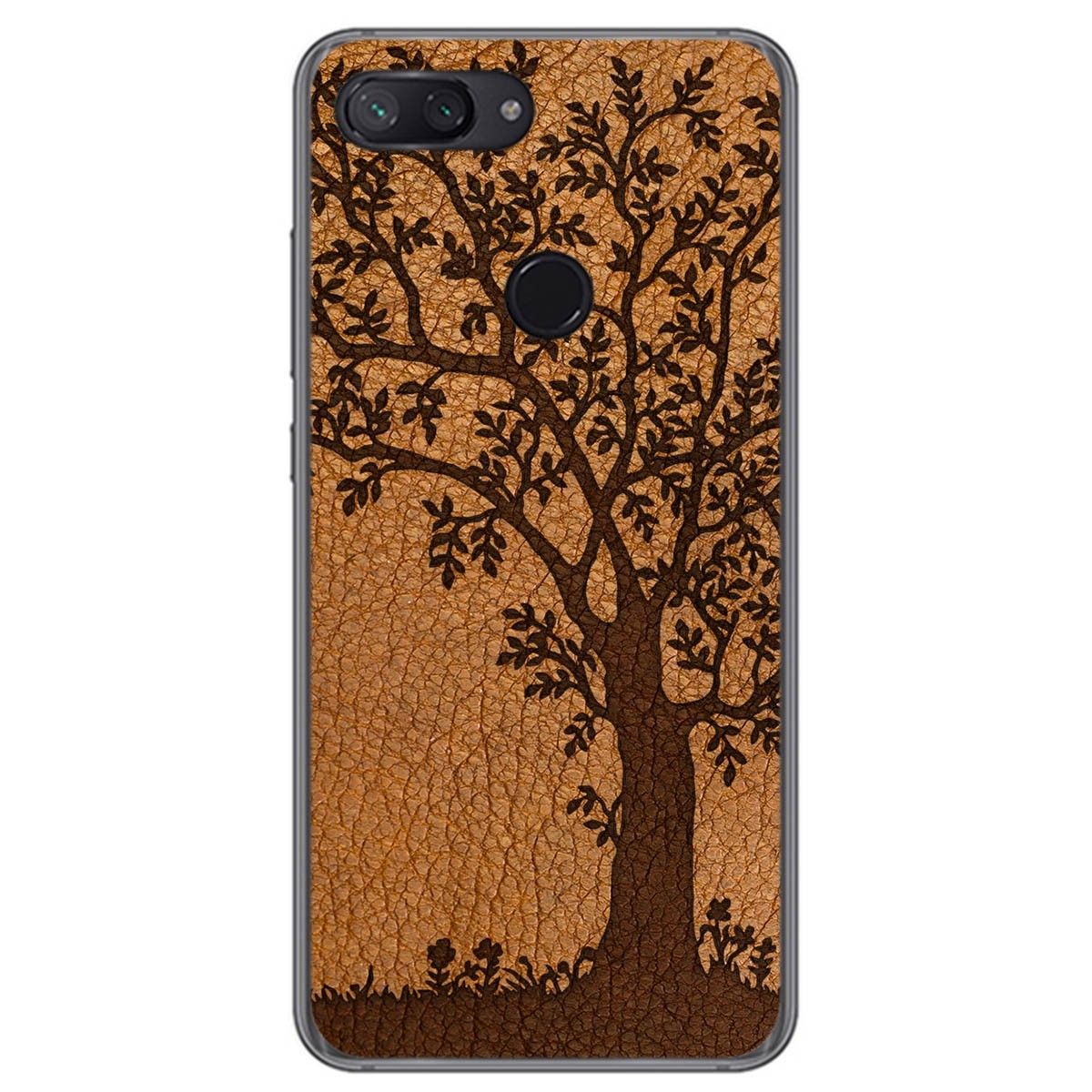 Funda Gel Tpu para Xiaomi Mi 8 Lite diseño Cuero 03 Dibujos