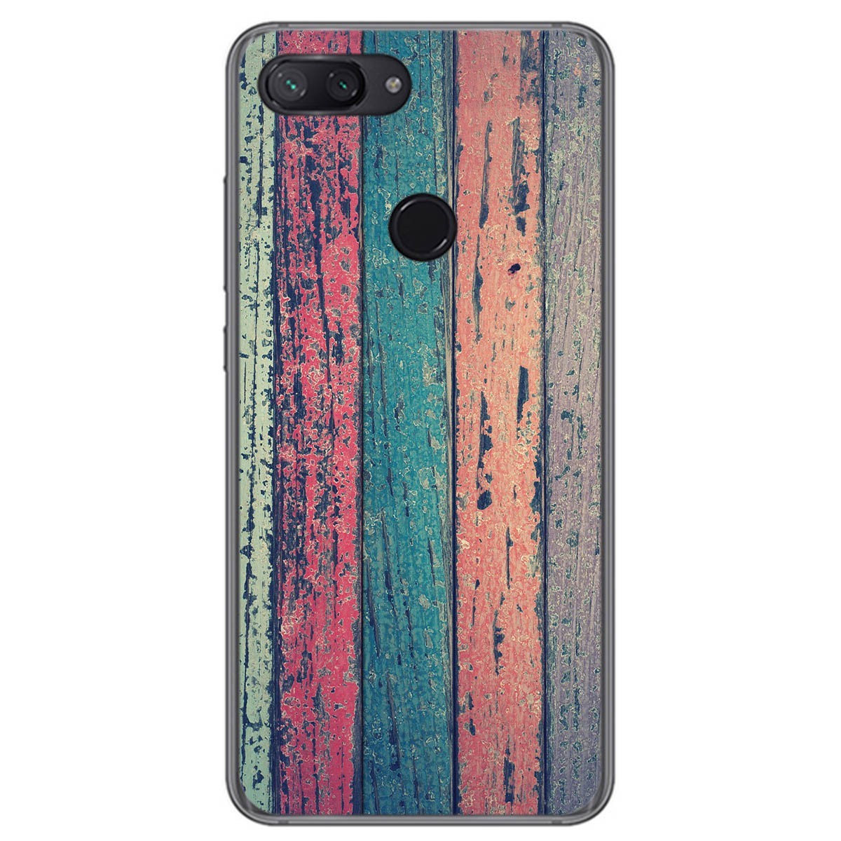 Funda Gel Tpu para Xiaomi Mi 8 Lite diseño Madera 10 Dibujos