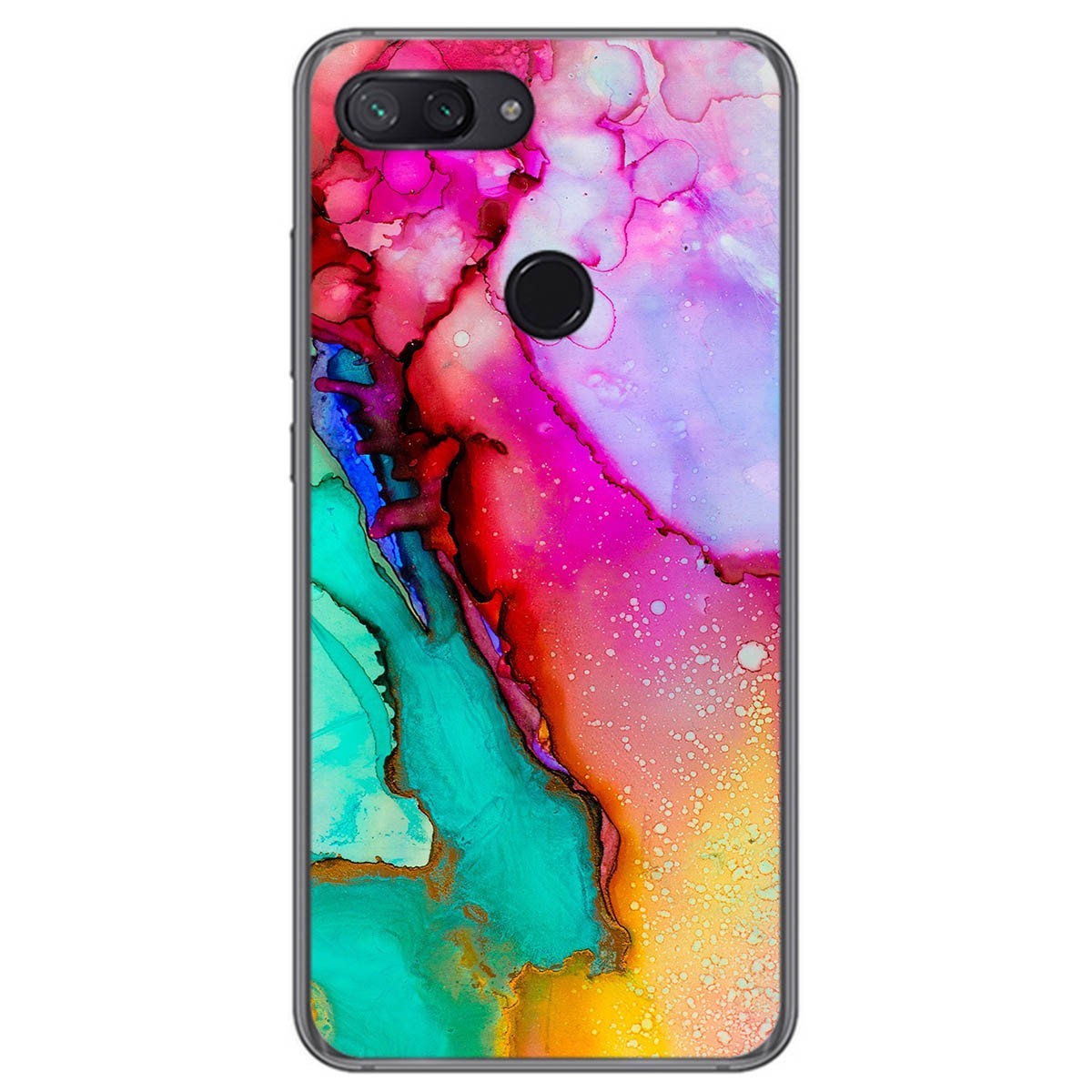 Funda Gel Tpu para Xiaomi Mi 8 Lite diseño Mármol 15 Dibujos