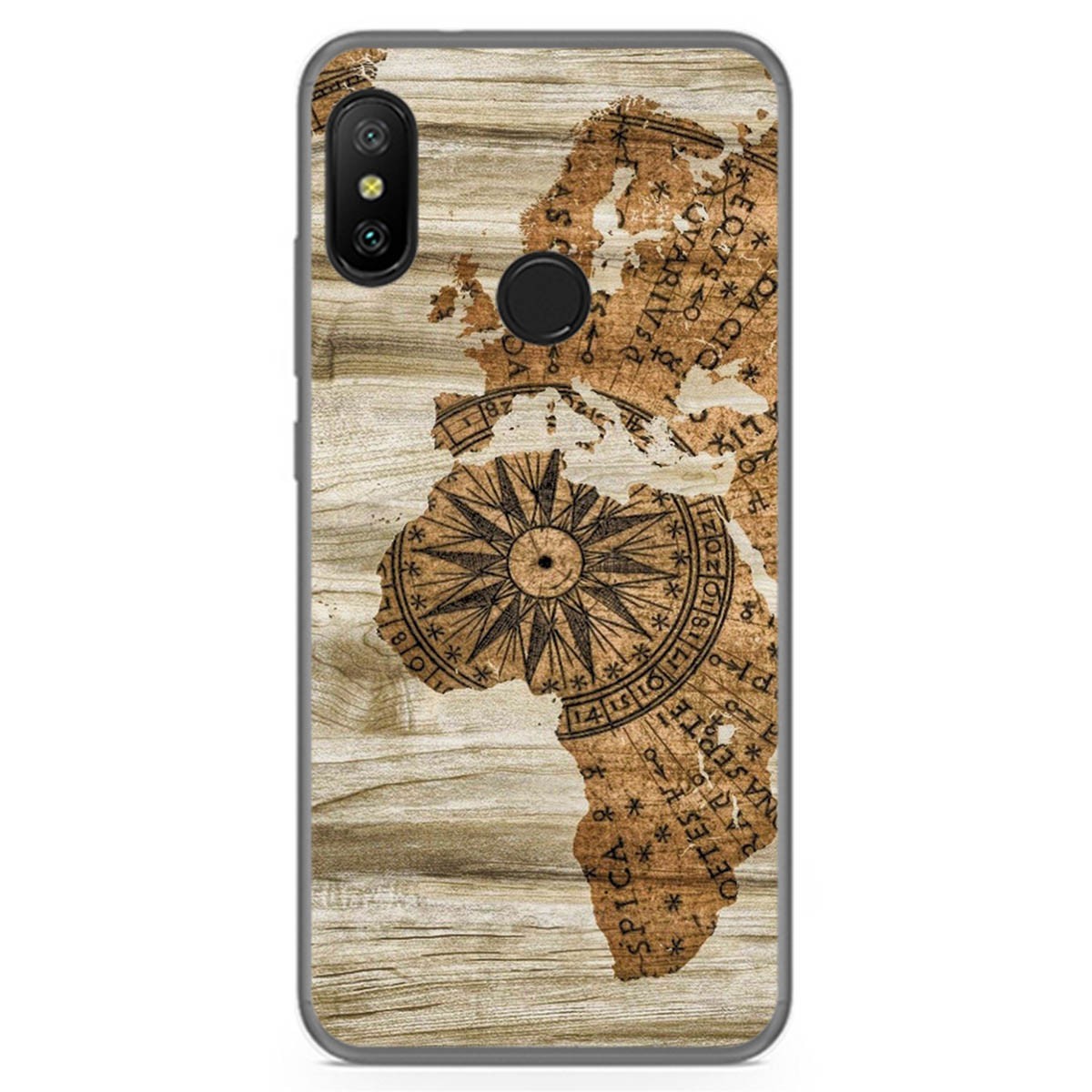 Funda Gel Tpu para Xiaomi Redmi 6 Pro / Mi A2 Lite diseño Madera 07 Dibujos