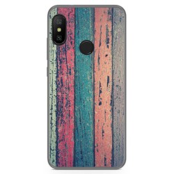 Funda Gel Tpu para Xiaomi Redmi 6 Pro / Mi A2 Lite diseño Madera 10 Dibujos