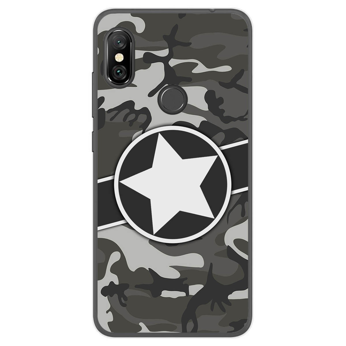Funda Gel Tpu para Xiaomi Redmi Note 6 Pro diseño Camuflaje 02 Dibujos