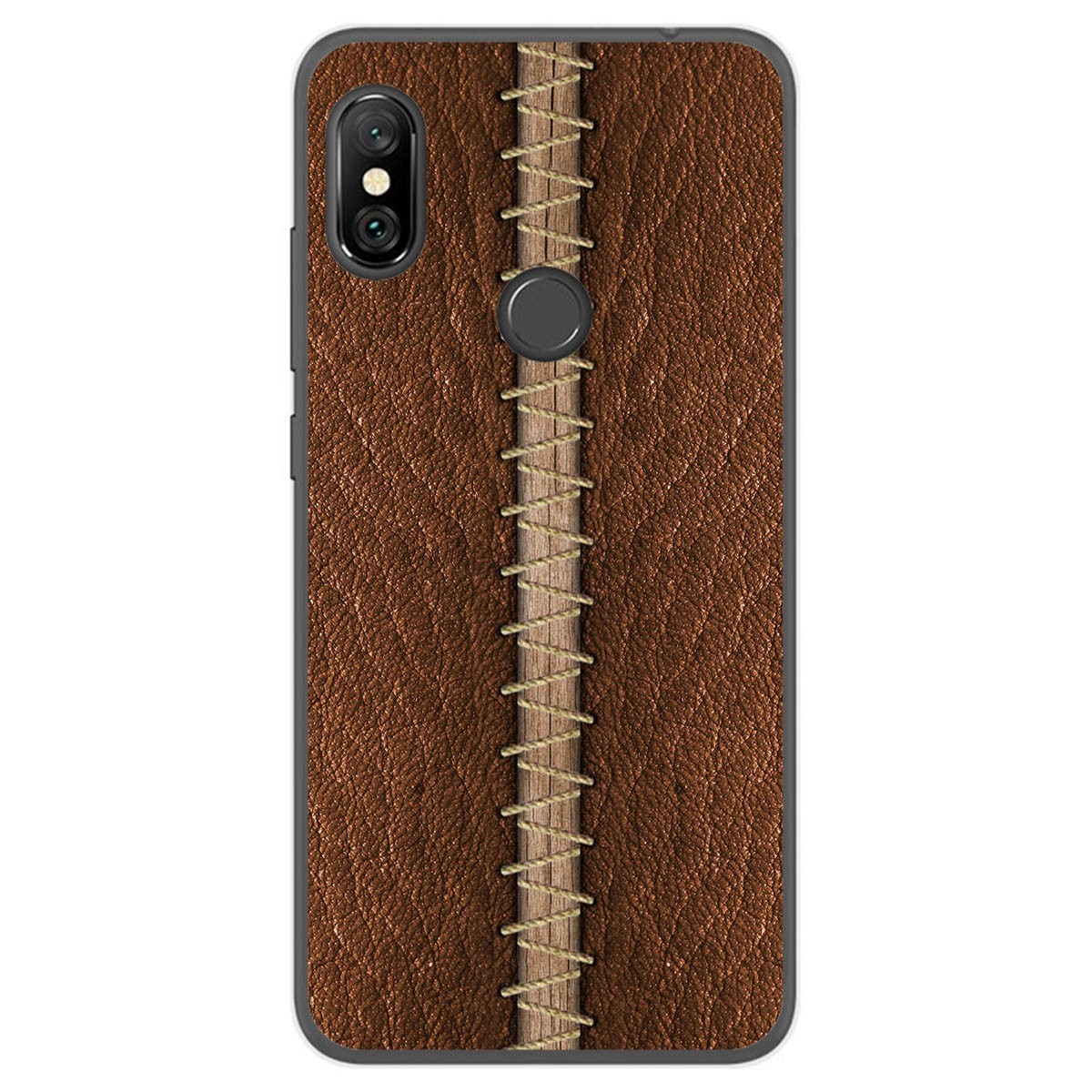 Funda Gel Tpu para Xiaomi Redmi Note 6 Pro diseño Cuero 01 Dibujos