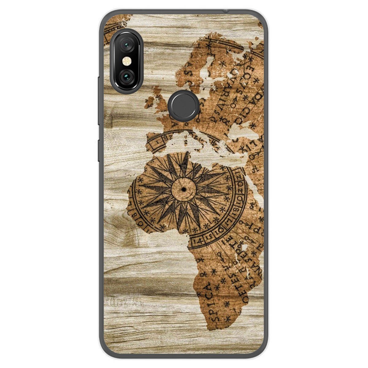 Funda Gel Tpu para Xiaomi Redmi Note 6 Pro diseño Madera 07 Dibujos