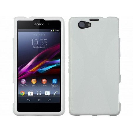 Funda Gel Tpu Sony Xperia Z1 Compact X Line Color Blanca