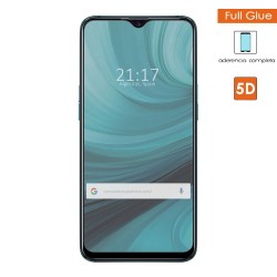 Protector Cristal Templado Completo 5D Full Glue Negro para Oppo AX7 Vidrio 2