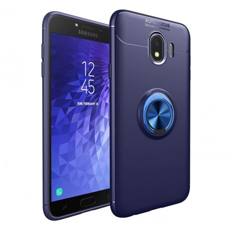 Funda Magnetica Soporte con Anillo Giratorio 360 para Samsung Galaxy j4+ Plus color Azul
