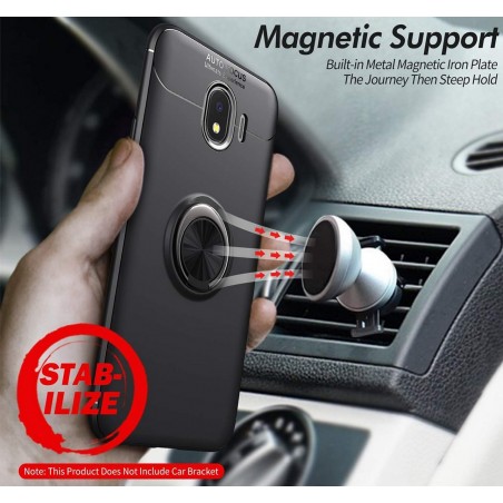 Funda Magnetica Soporte con Anillo Giratorio 360 para Samsung Galaxy j4+ Plus color Azul