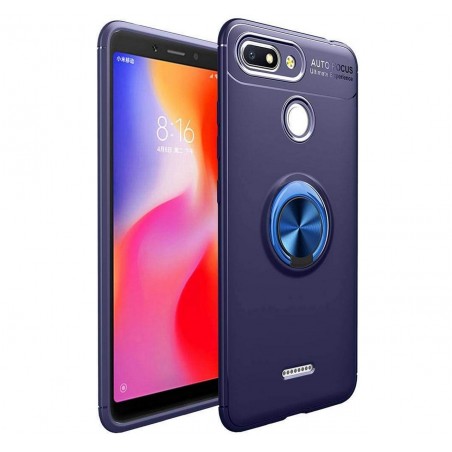 Funda Magnetica Soporte con Anillo Giratorio 360 para Xiaomi Redmi 6 color Azul