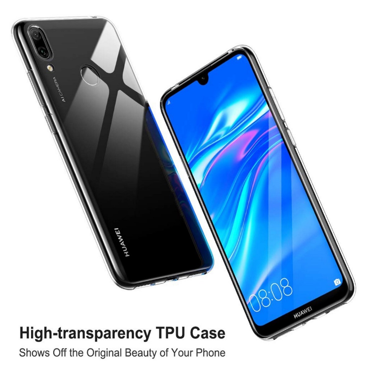 Funda Gel Tpu Fina Ultra-Thin 0,5mm Transparente para Huawei Y7 2019