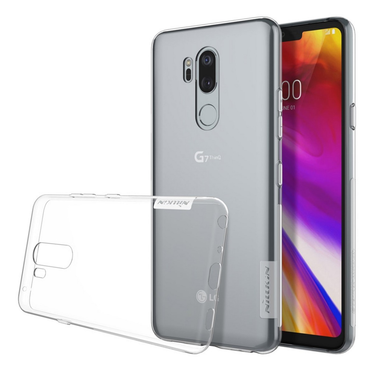 Funda Gel Tpu Nillkin Nature para Lg G7 Thinq color Transparente