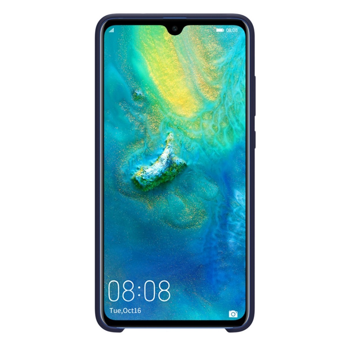 Funda Silicona Líquida Ultra Suave para Huawei Mate 20 color Azul oscura