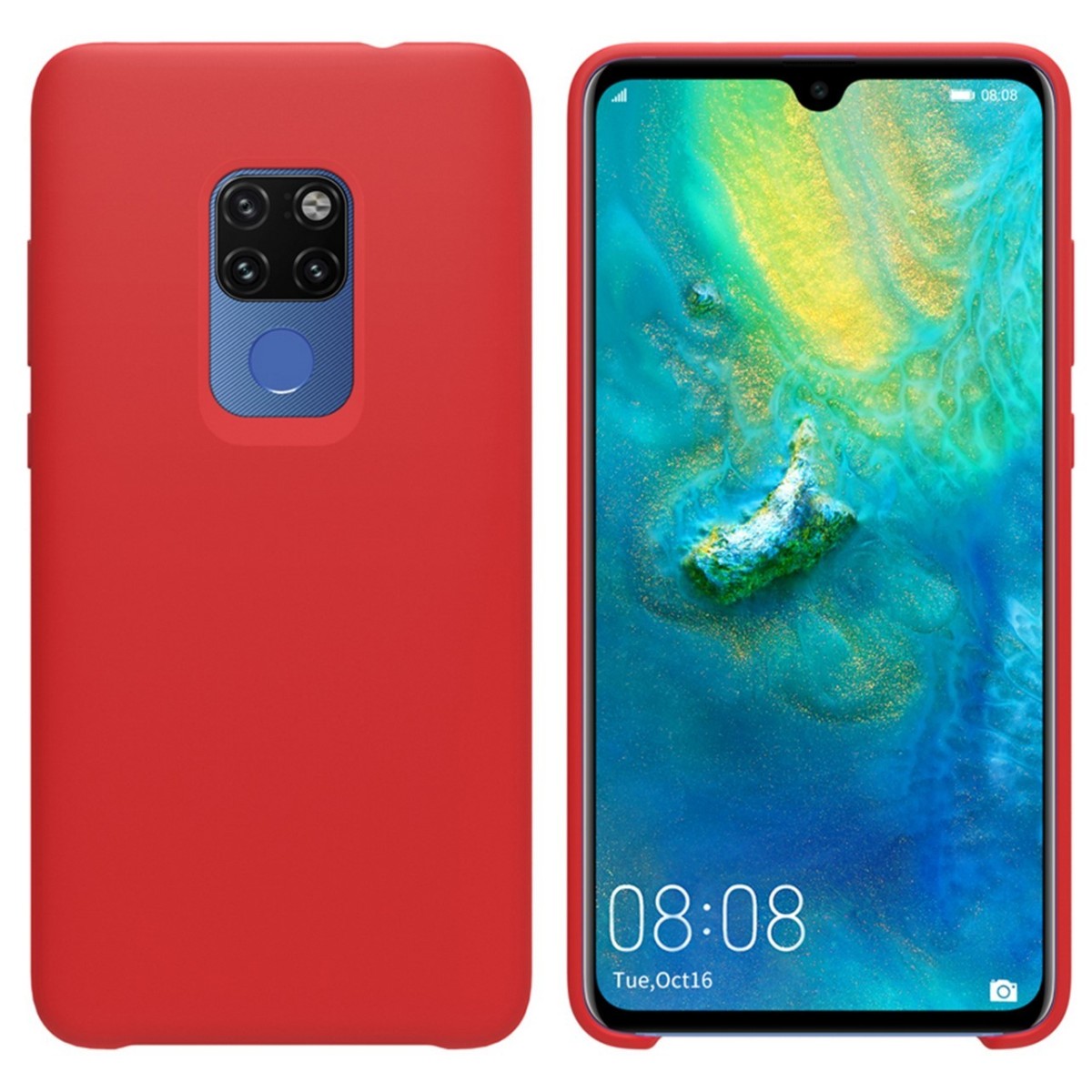 Funda Silicona Líquida Ultra Suave para Huawei Mate 20 color Roja