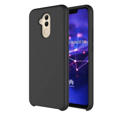 Funda Silicona Líquida Ultra Suave para Huawei Mate 20 Lite color Negra