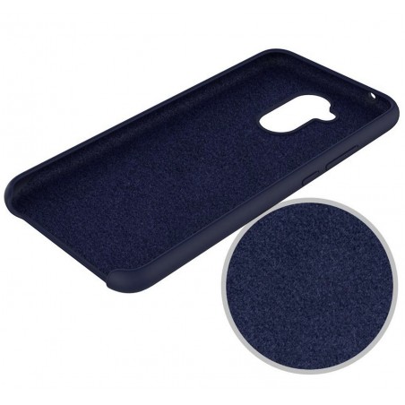 Funda Silicona Líquida Ultra Suave para Huawei Mate 20 Lite color Azul oscura