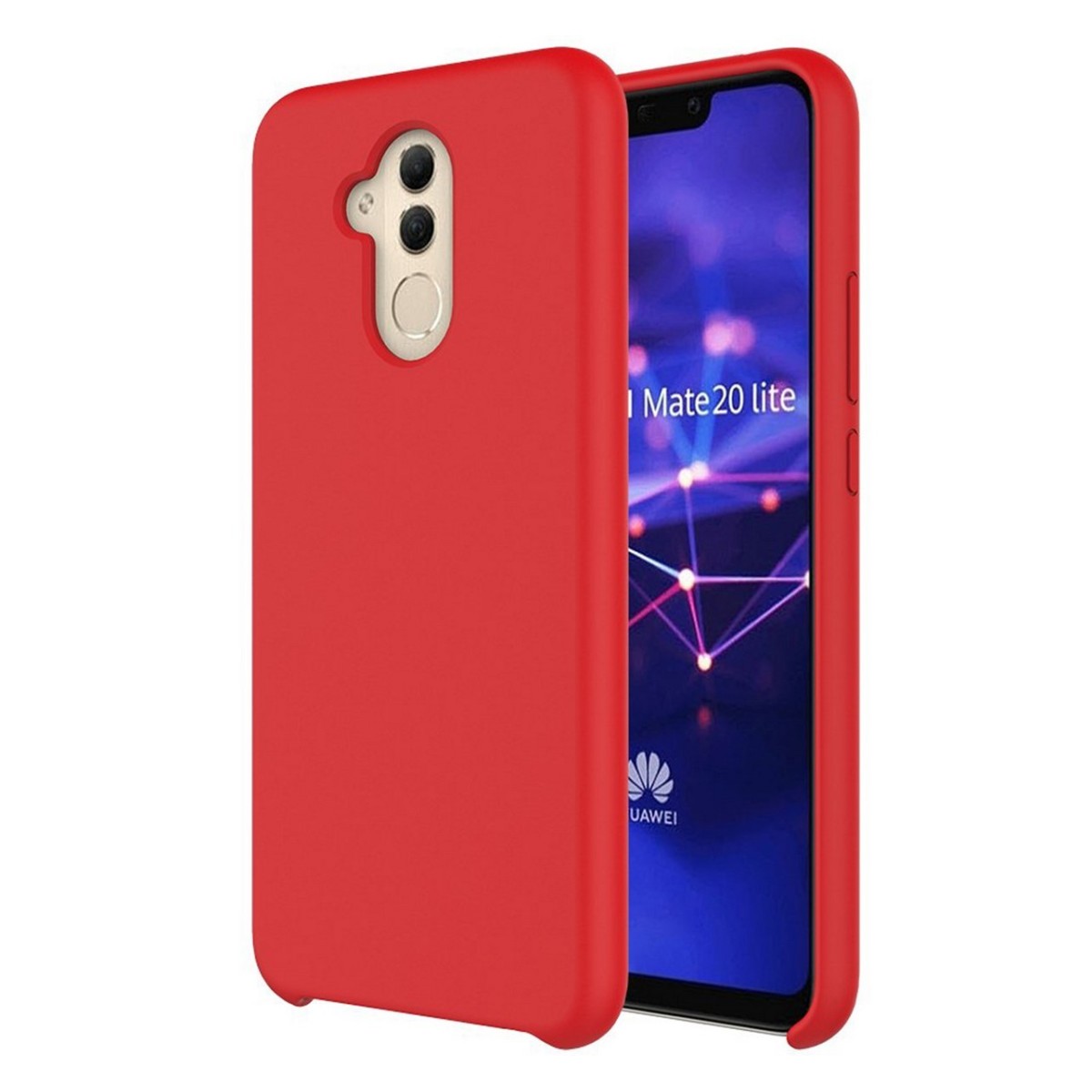Funda Silicona Líquida Ultra Suave para Huawei Mate 20 Lite color Roja