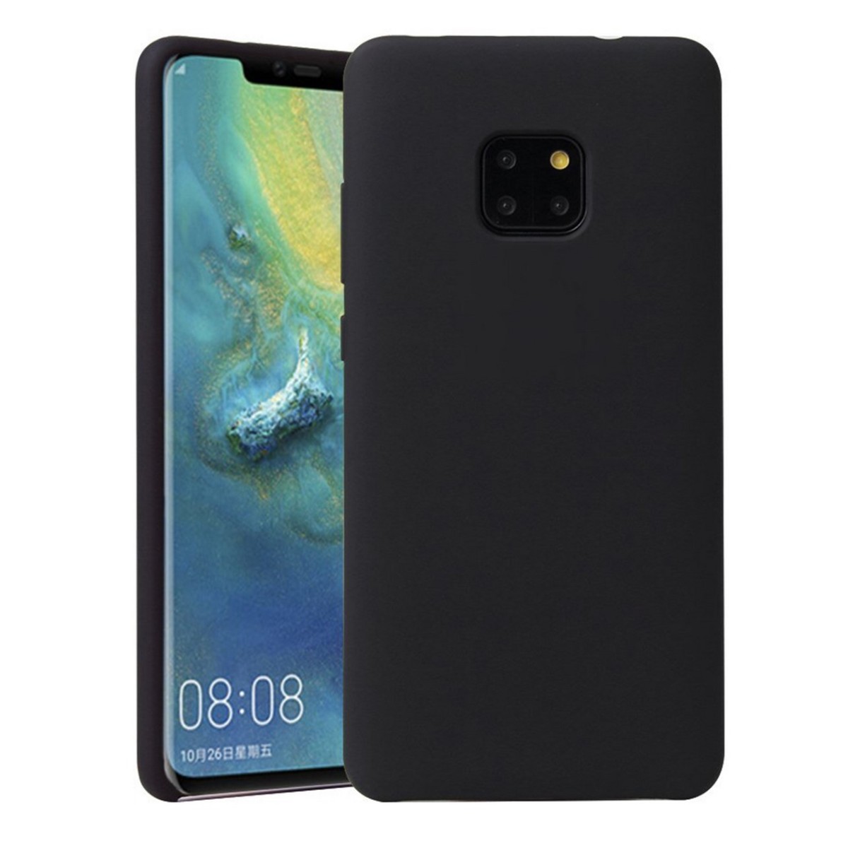 Funda Silicona Líquida Ultra Suave para Huawei Mate 20 Pro color Negra
