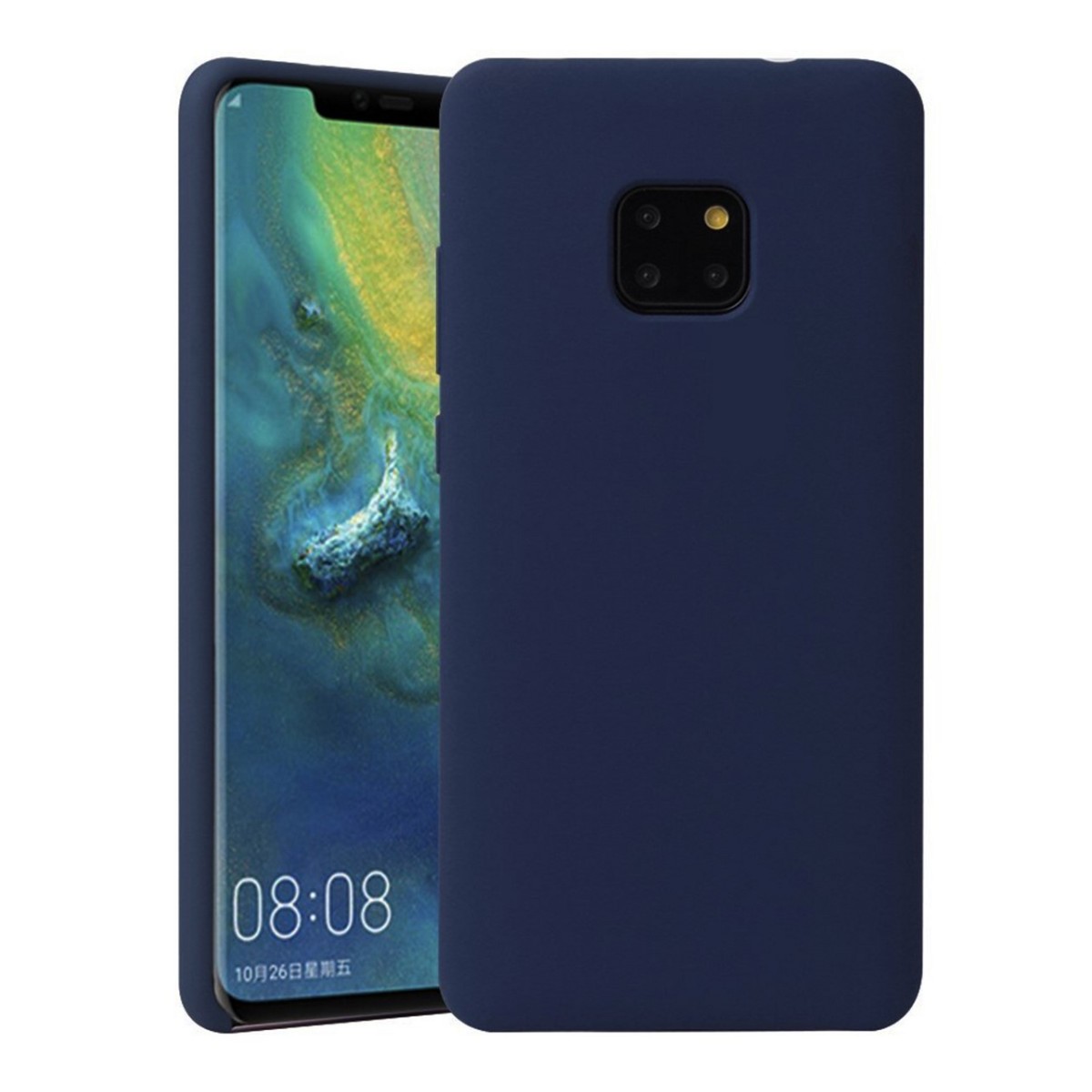 Funda Silicona Líquida Ultra Suave para Huawei Mate 20 Pro color Azul oscura