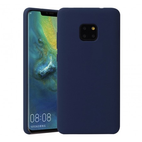 Funda Silicona Líquida Ultra Suave para Huawei Mate 20 Pro color Azul oscura