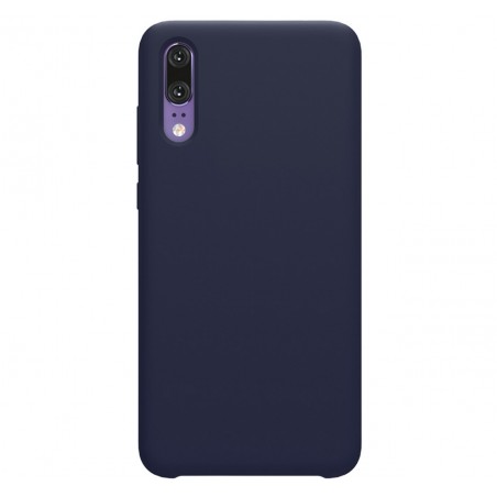 Funda Silicona Líquida Ultra Suave para Huawei P20 color Azul oscura