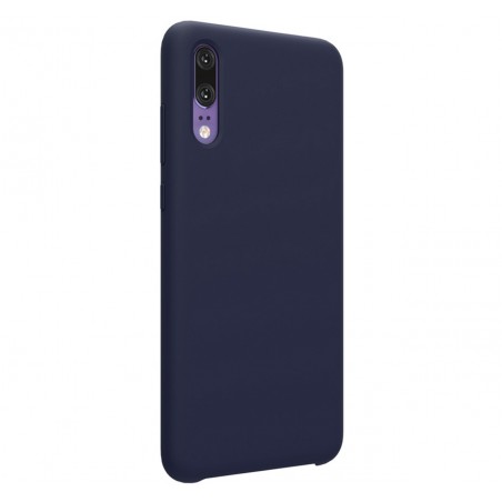 Funda Silicona Líquida Ultra Suave para Huawei P20 color Azul oscura