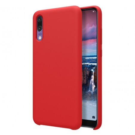 Funda Silicona Líquida Ultra Suave para Huawei P20 color Roja