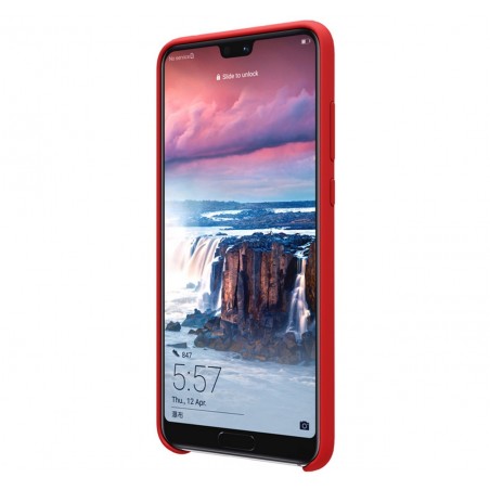 Funda Silicona Líquida Ultra Suave para Huawei P20 color Roja