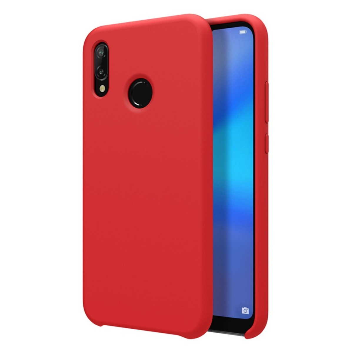 Funda Silicona Líquida Ultra Suave para Huawei P20 Lite color Roja
