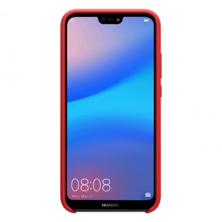 Funda Silicona Líquida Ultra Suave para Huawei P20 Lite color Roja