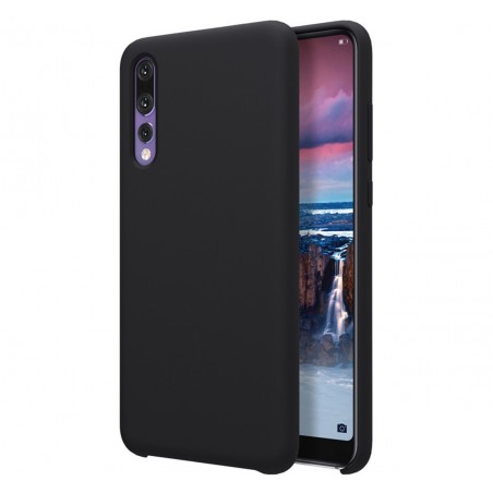 Funda Silicona Líquida Ultra Suave para Huawei P20 Pro color Negra