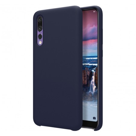 Funda Silicona Líquida Ultra Suave para Huawei P20 Pro color Azul oscura
