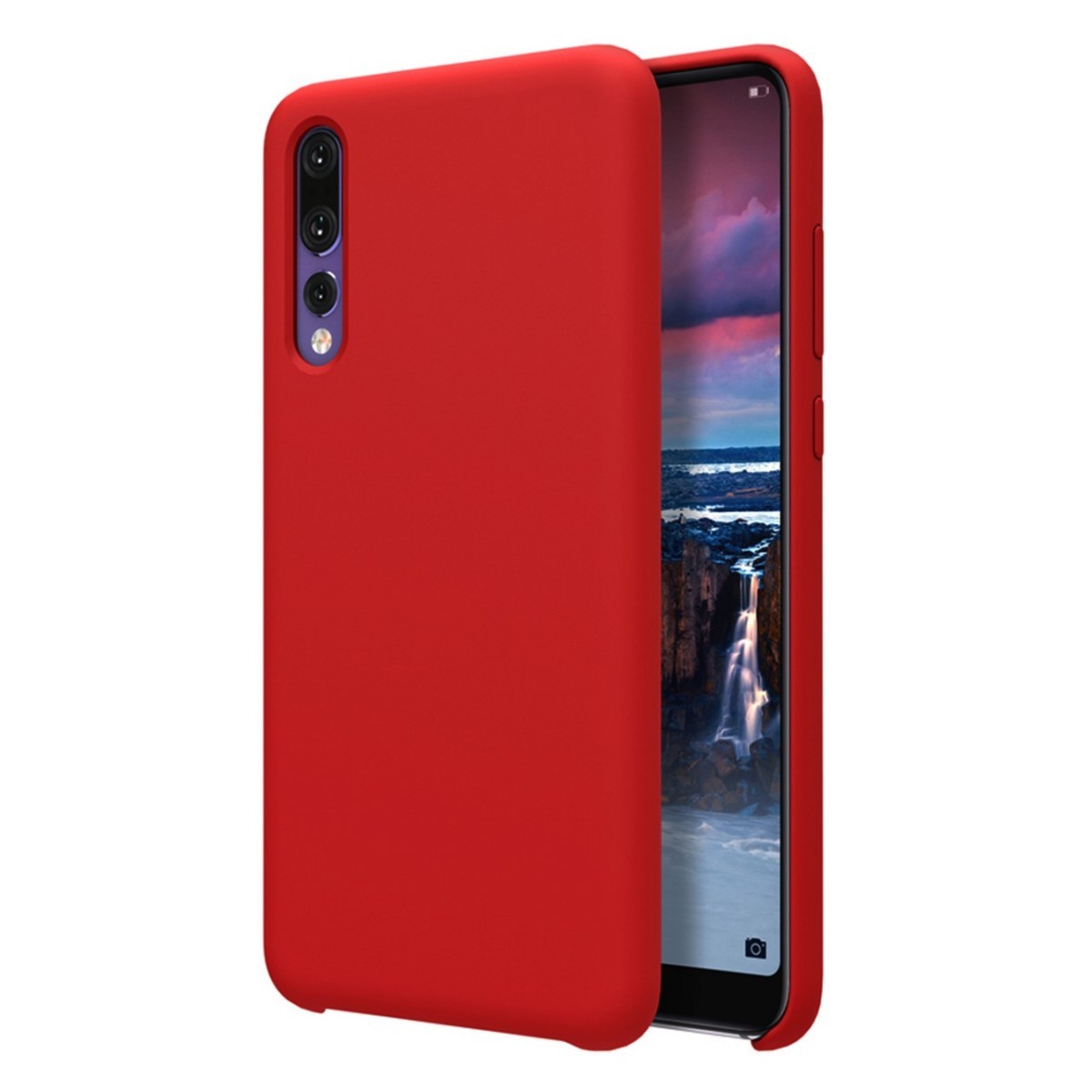 Funda Silicona Líquida Ultra Suave para Huawei P20 Pro color Roja