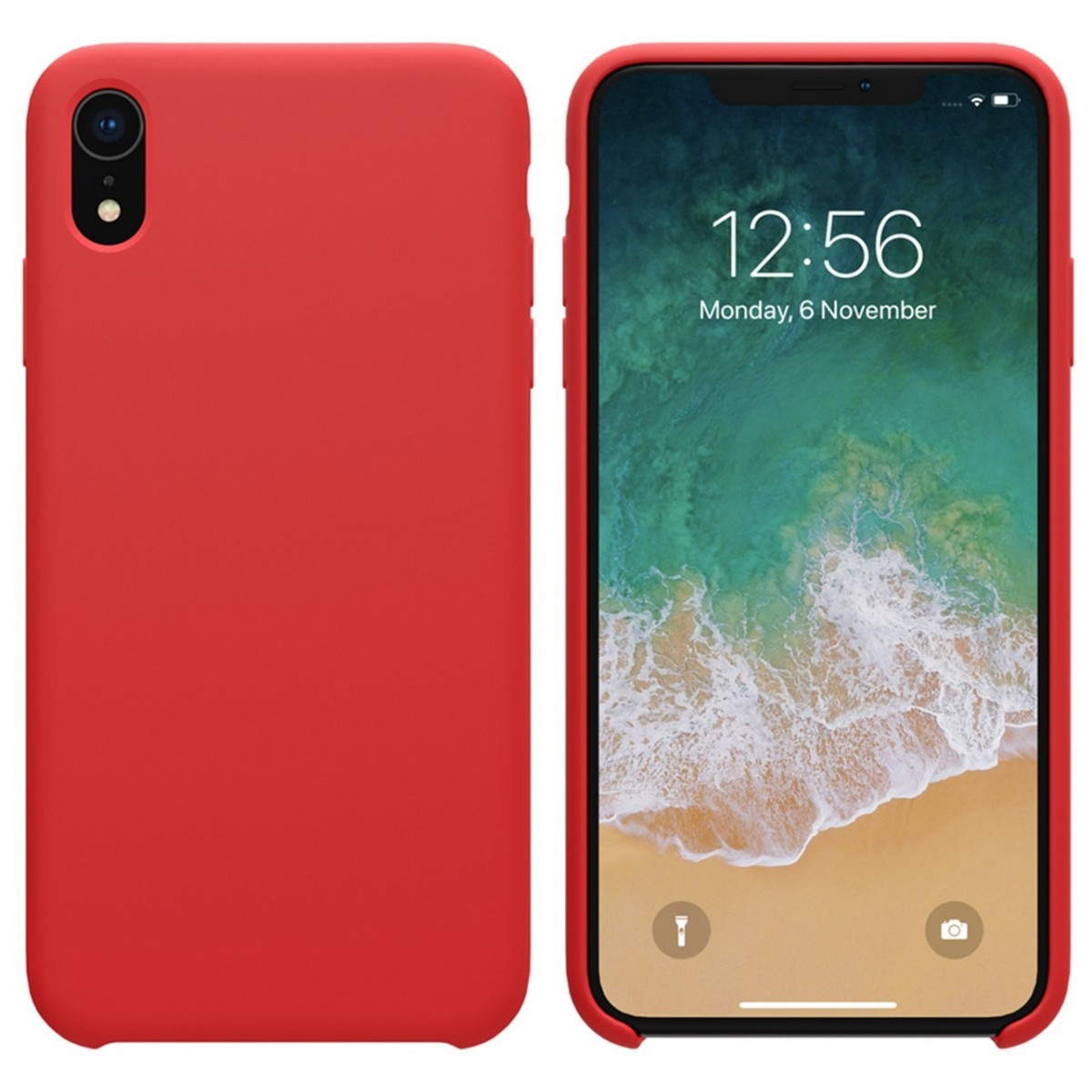Funda Silicona Líquida Ultra Suave para Iphone Xr color Roja