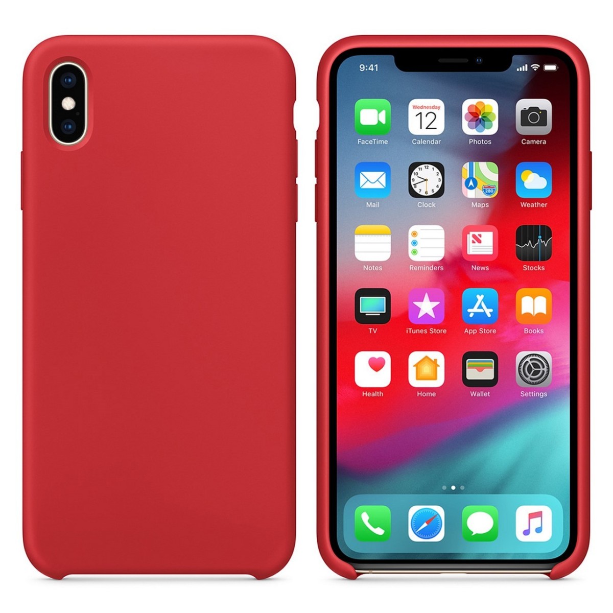 Funda Silicona Líquida Ultra Suave para Iphone X / Xs color Roja