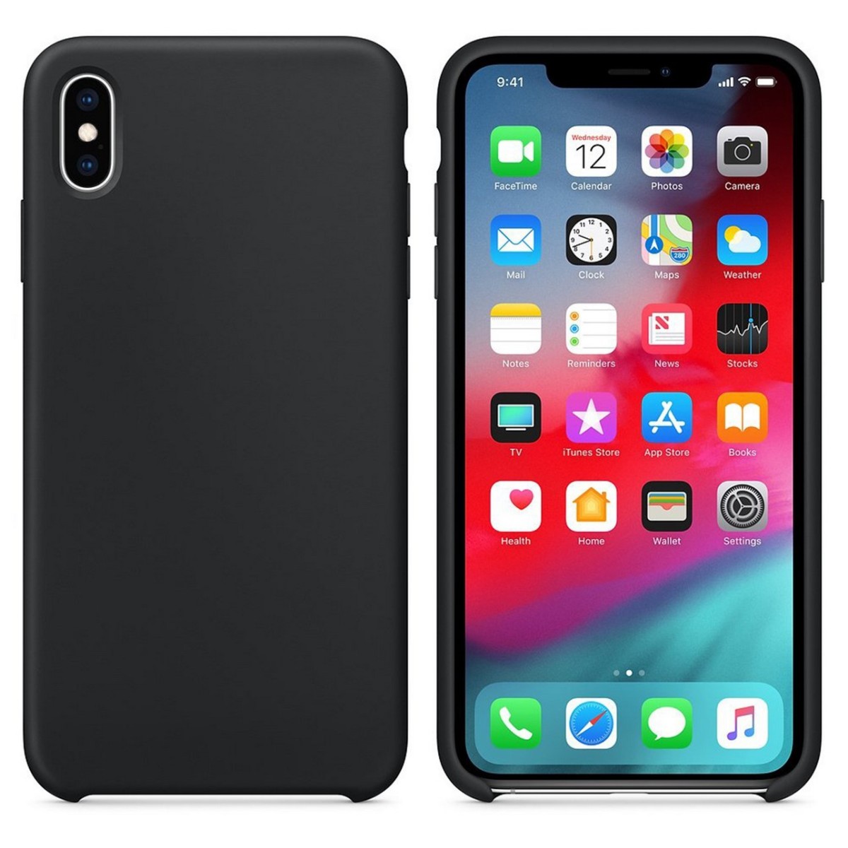 Funda Silicona Líquida Ultra Suave para Iphone Xs Max color Negra