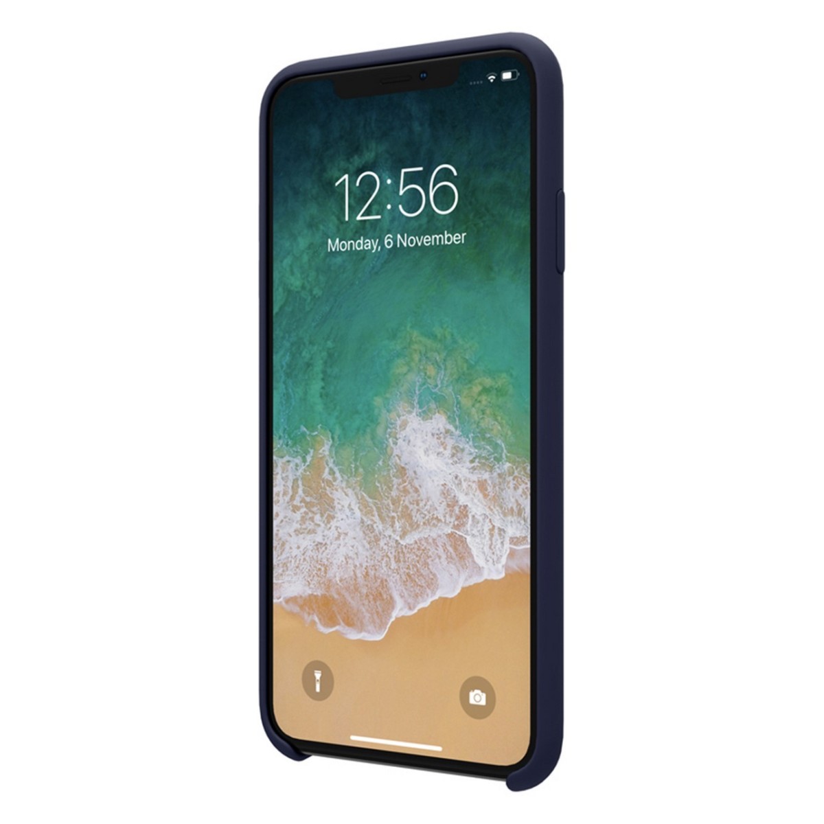 Funda Silicona Líquida Ultra Suave para Iphone Xs Max color Azul oscura