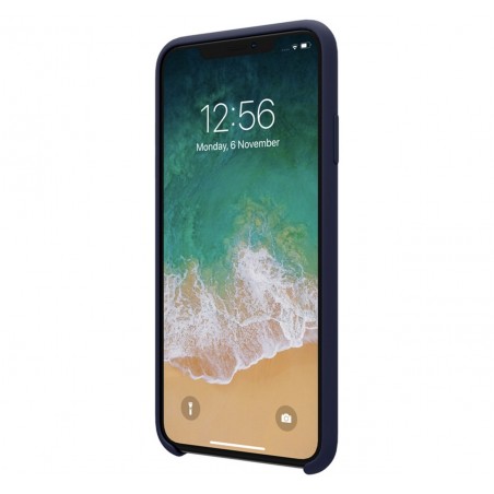 Funda Silicona Líquida Ultra Suave para Iphone Xs Max color Azul oscura