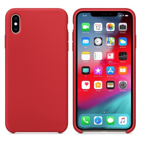 Funda Silicona Líquida Ultra Suave para Iphone Xs Max color Roja
