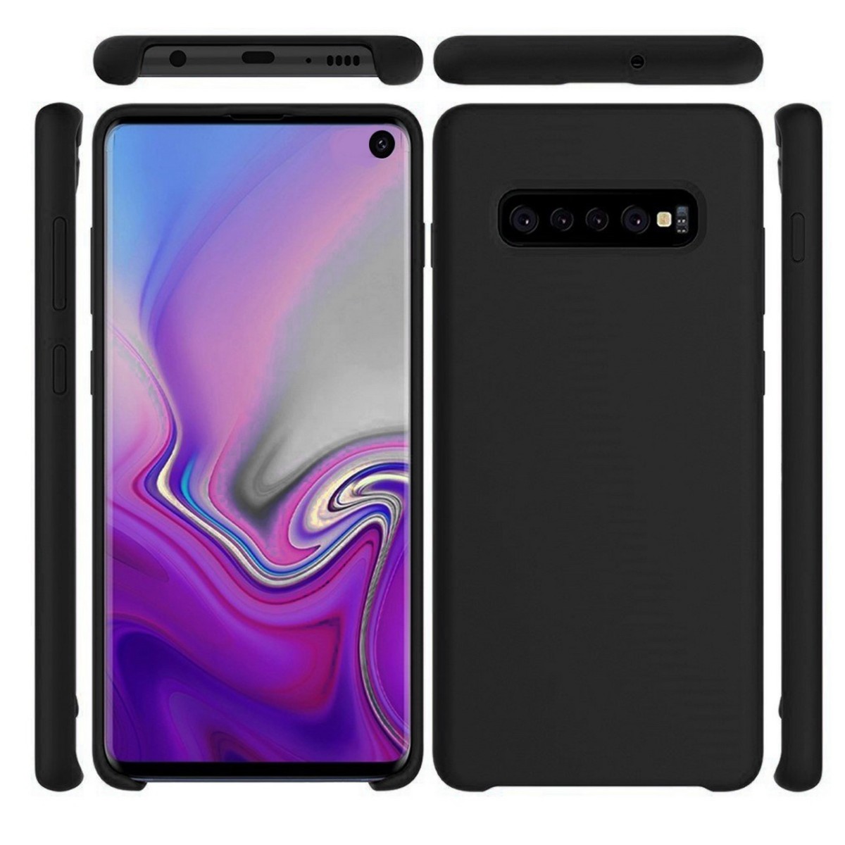 Funda Silicona Líquida Ultra Suave para Samsung Galaxy S10 color Negra