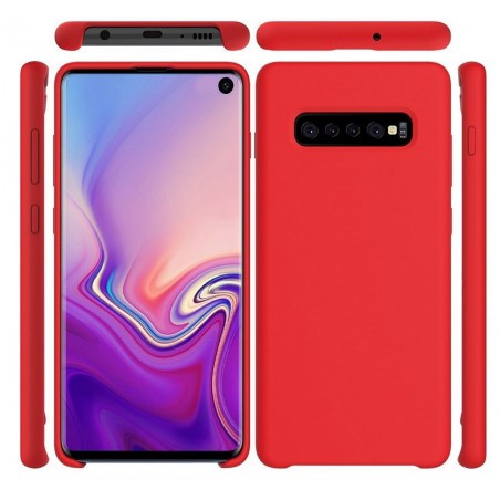 Funda Silicona Líquida Ultra Suave para Samsung Galaxy S10 color Roja