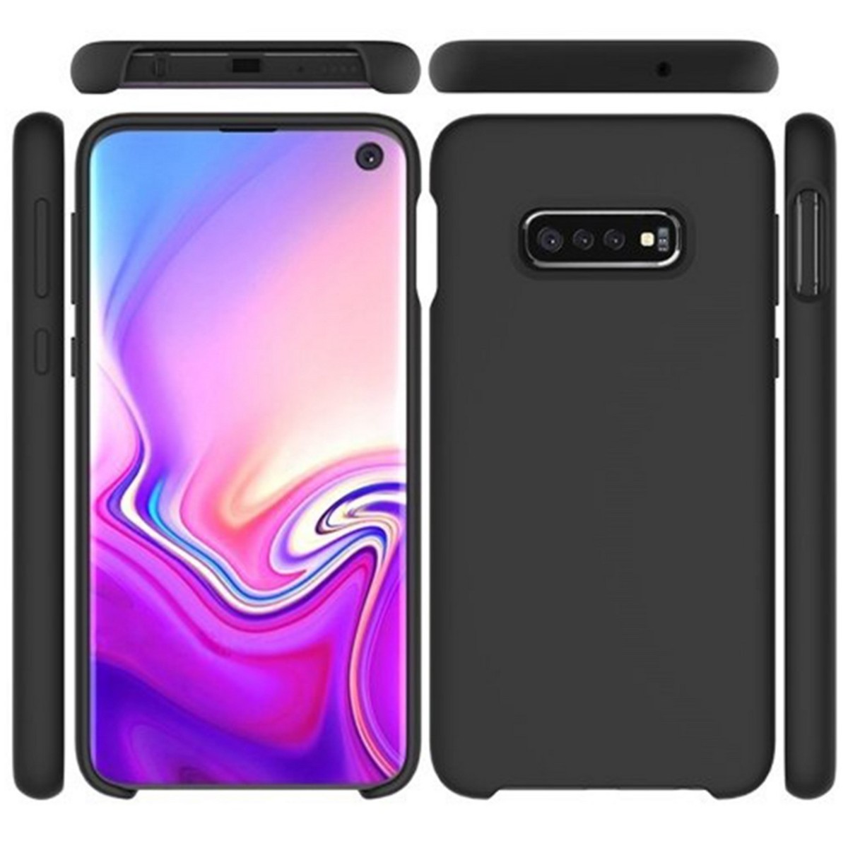 Funda Silicona Líquida Ultra Suave para Samsung Galaxy S10e color Negra