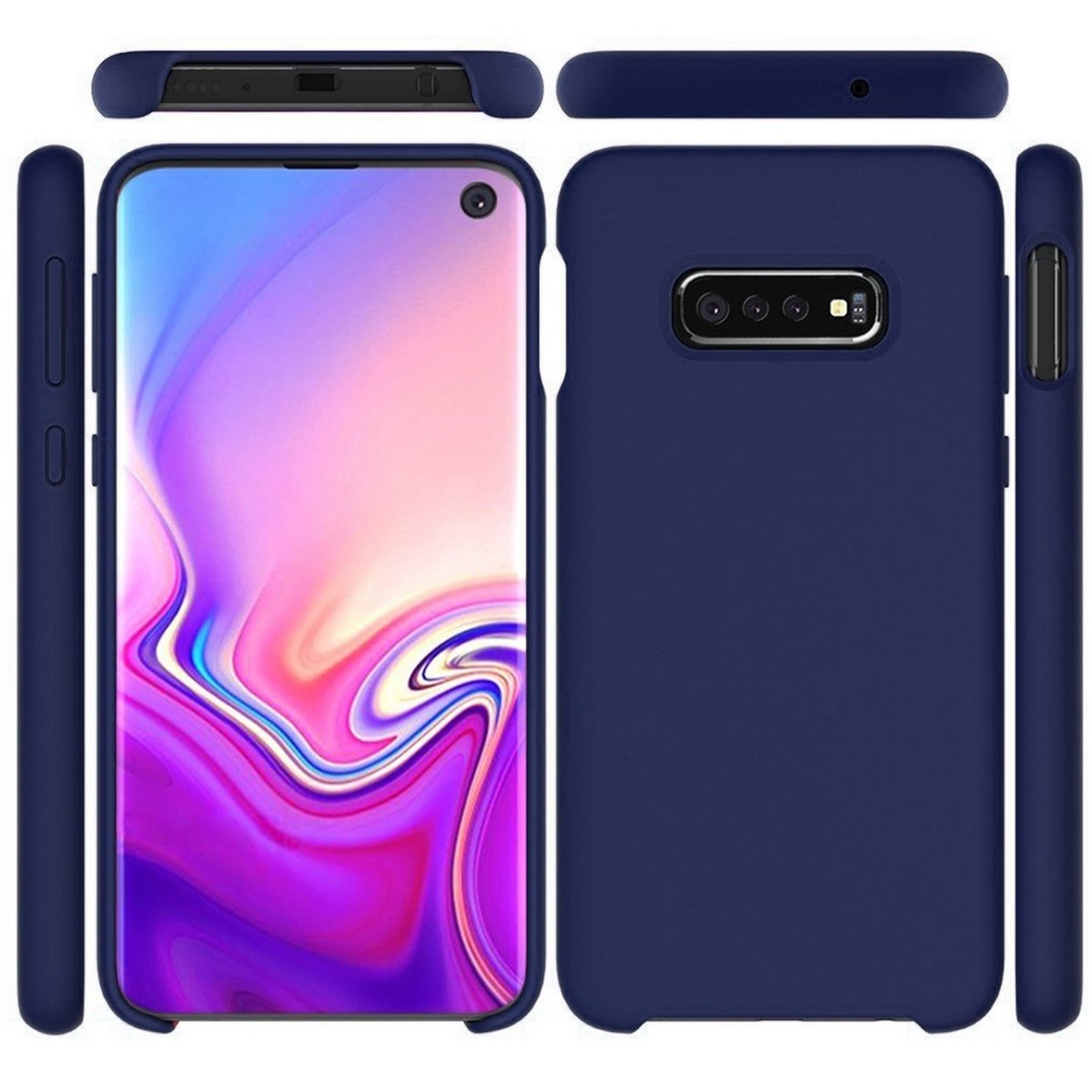 Funda Silicona Líquida Ultra Suave para Samsung Galaxy S10e color Azul oscura