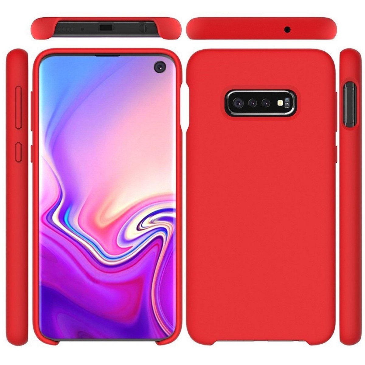 Funda Silicona Líquida Ultra Suave para Samsung Galaxy S10e color Roja