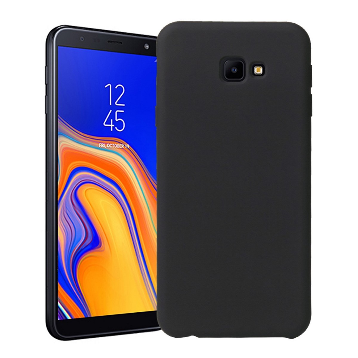 Funda Silicona Líquida Ultra Suave para Samsung Galaxy J4+ Plus color Negra