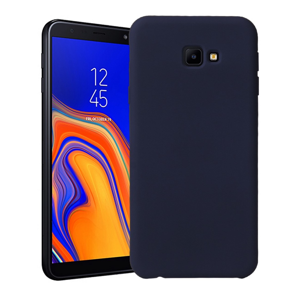 Funda Silicona Líquida Ultra Suave para Samsung Galaxy J4+ Plus color Azul oscura