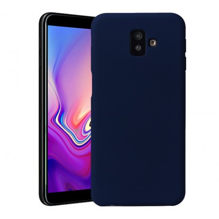 Funda Silicona Líquida Ultra Suave para Samsung Galaxy J6+ Plus color Azul oscura